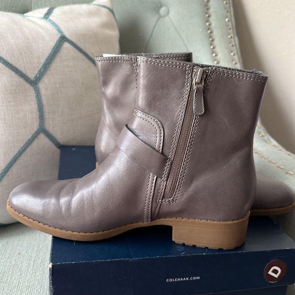 Cole Haan Weatherproof Stormcloud Grey Huntley Booties - Picture 3 of 14